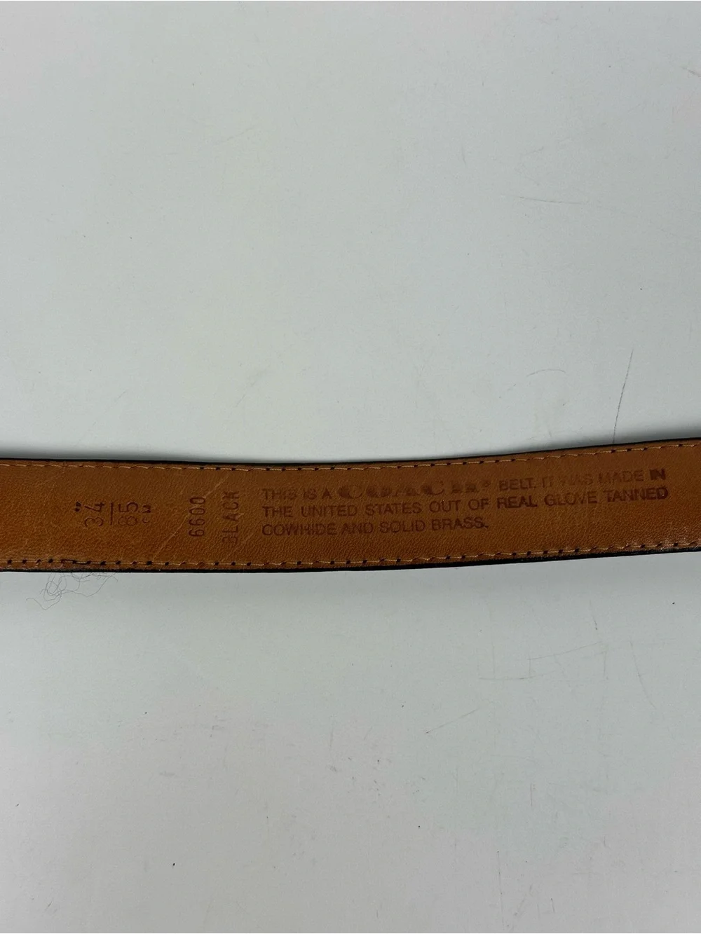 Vintage Coach Black Leather Belt with Gold-Tone Buckle